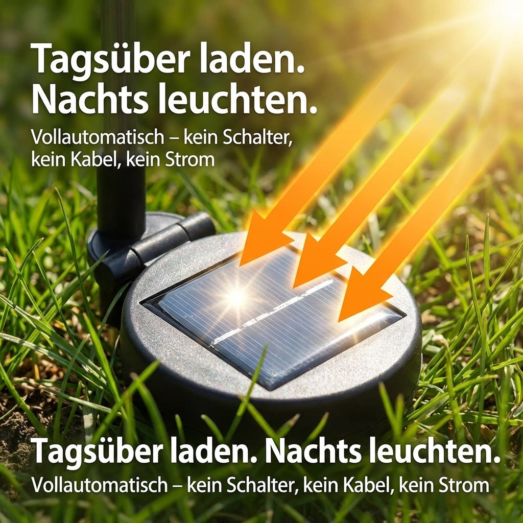 SolarGlow – Solar Gartenstecker LED Mosaik Glaskugel