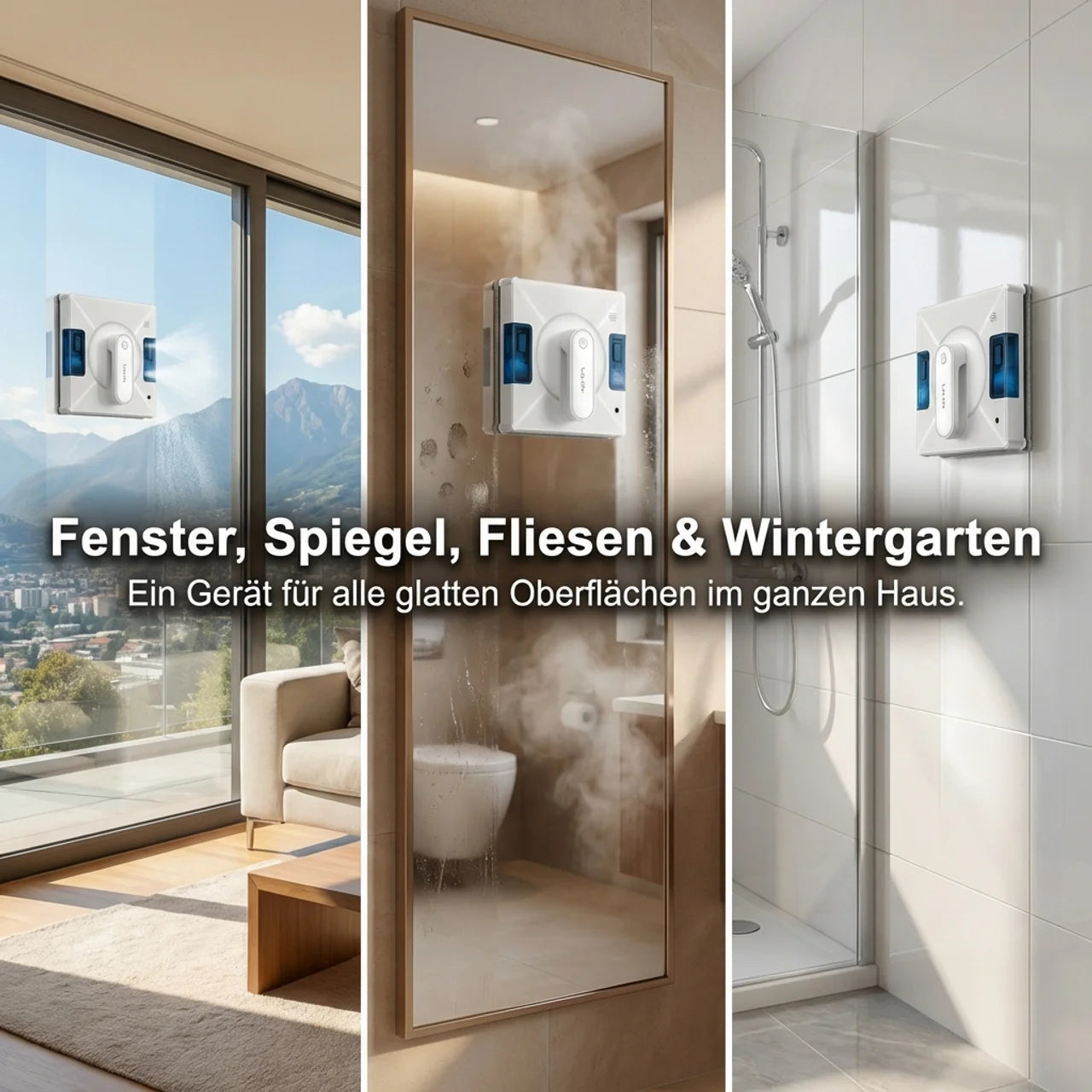 Fensterputz-Roboter mit Wasserspray