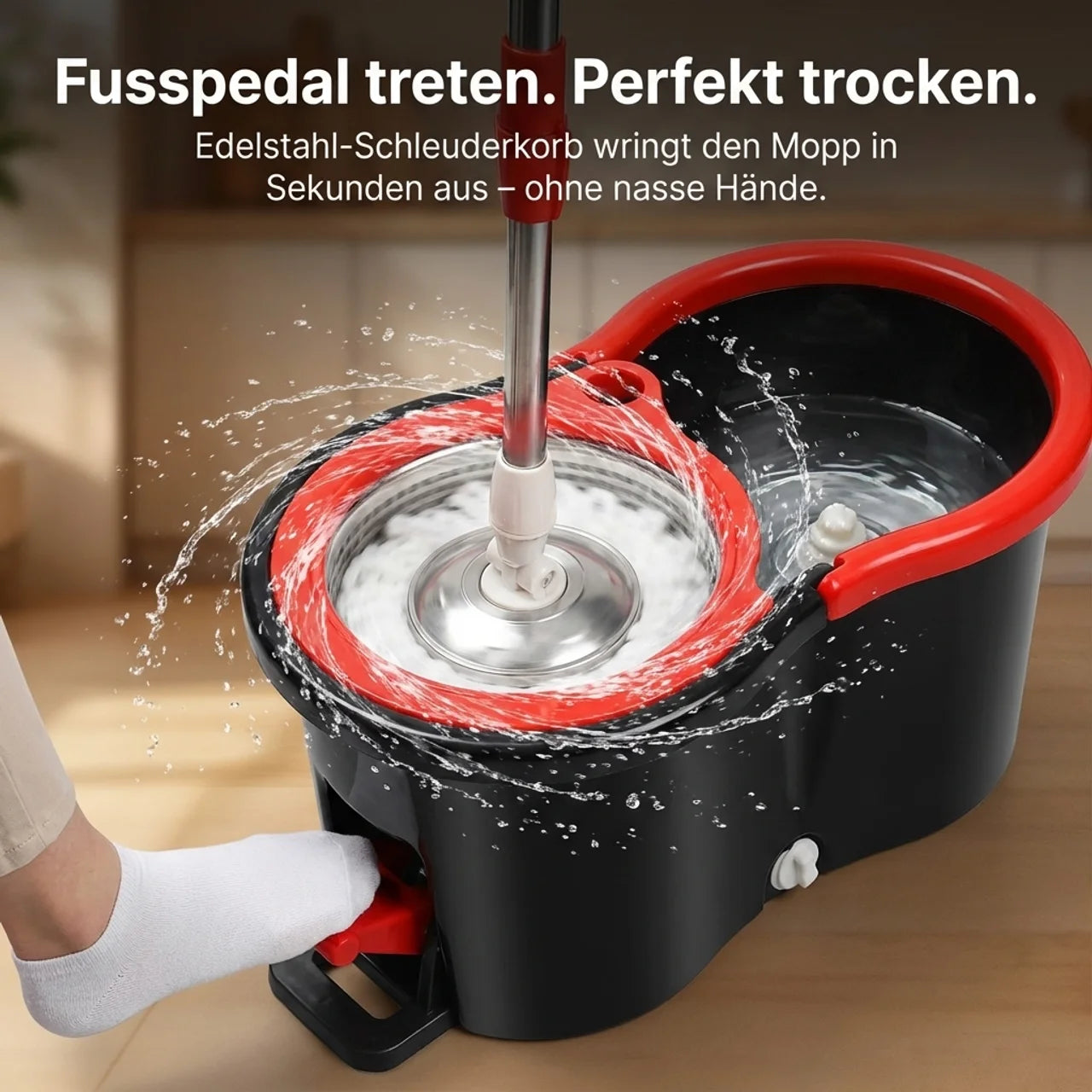 ROTATIONS-WISCHMOPP MIT SCHLEUDEREIMER