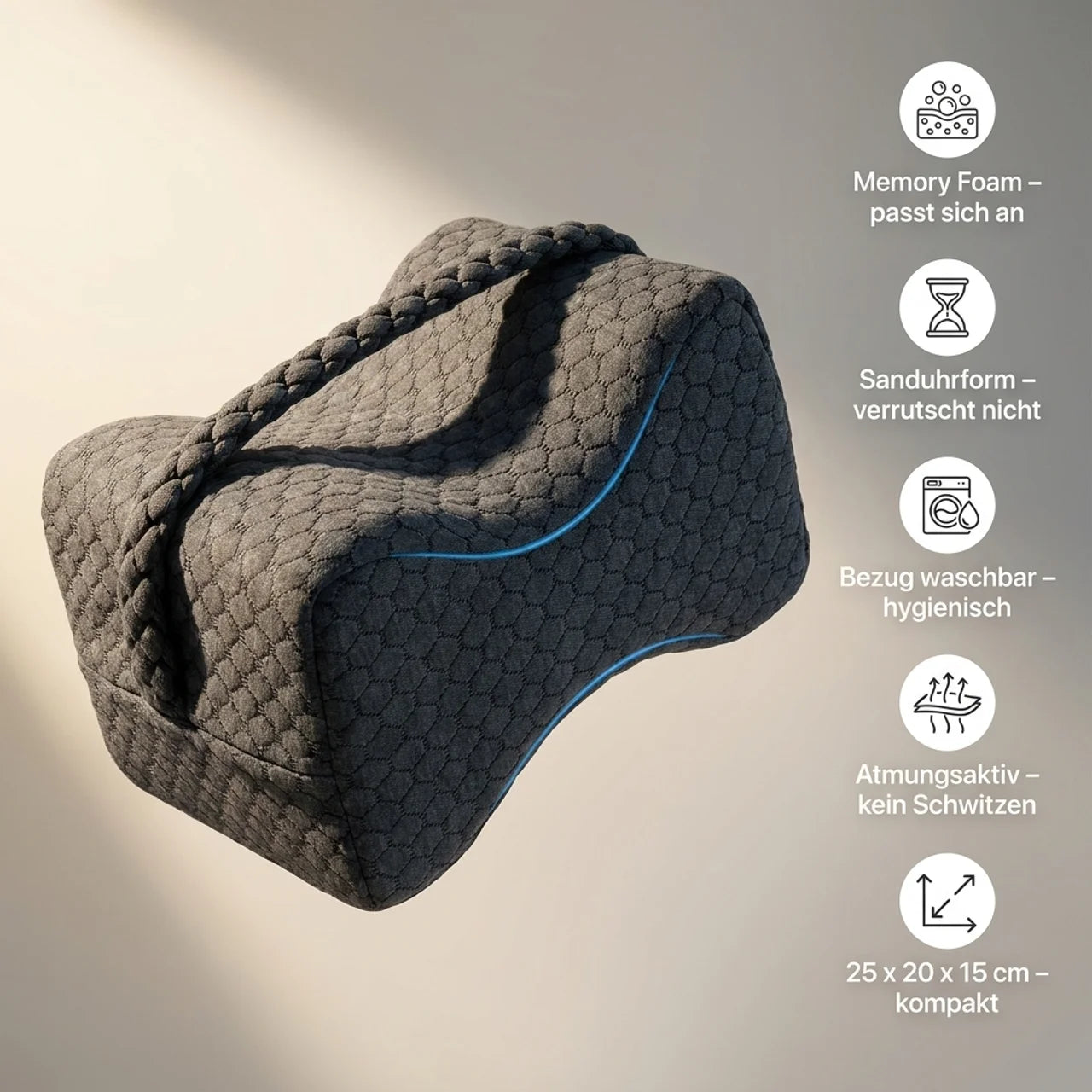 LUVORA KneeRest – Orthopädisches Kniekissen Seitenschläfer