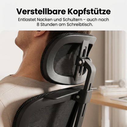 Ergonomischer Bürostuhl mit Kopfstütze