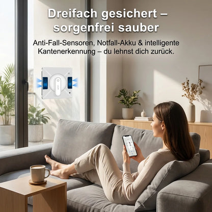 Fensterputz-Roboter mit Wasserspray