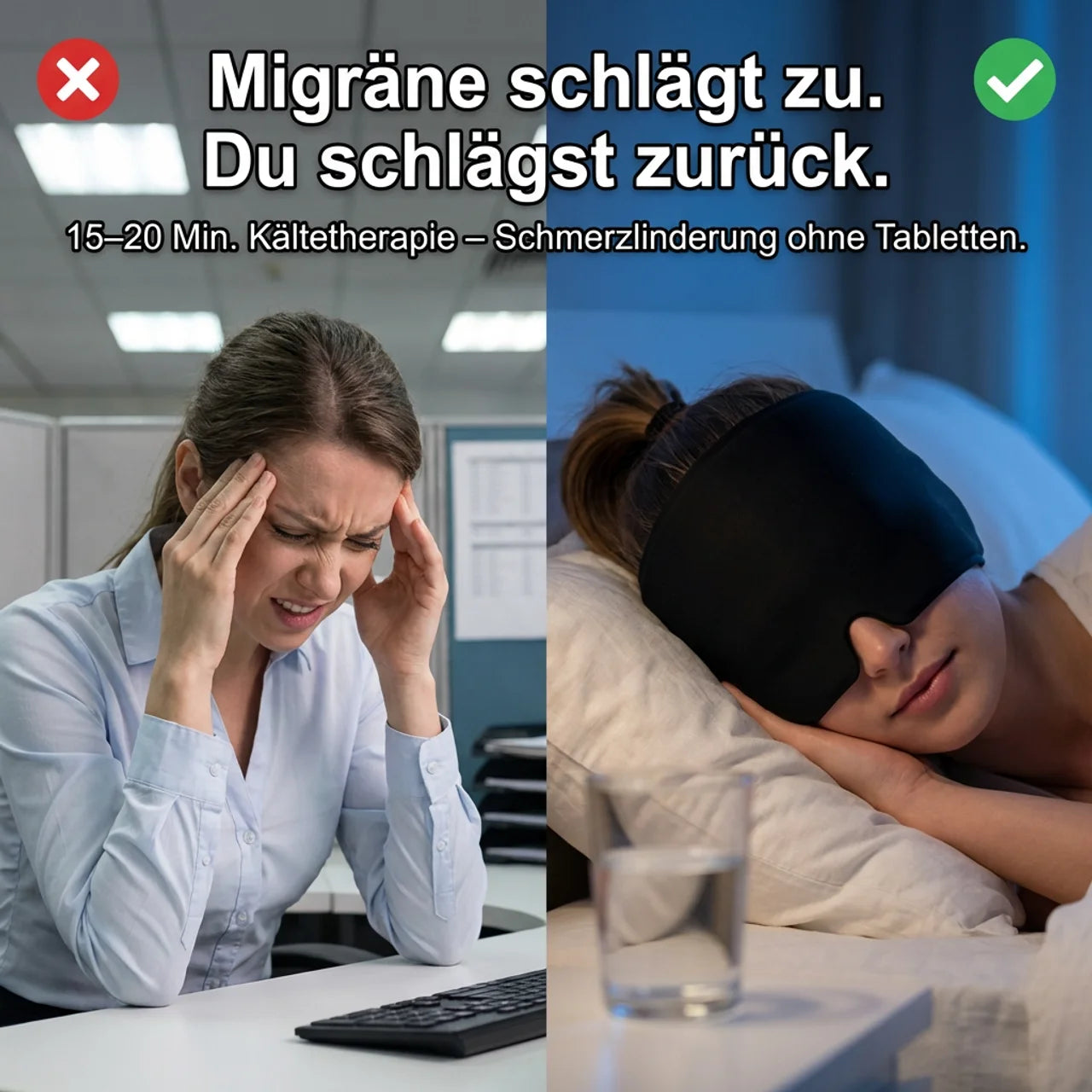 Luvora CoolCap - Migräne Kühlhaube 360° Gel Maske
