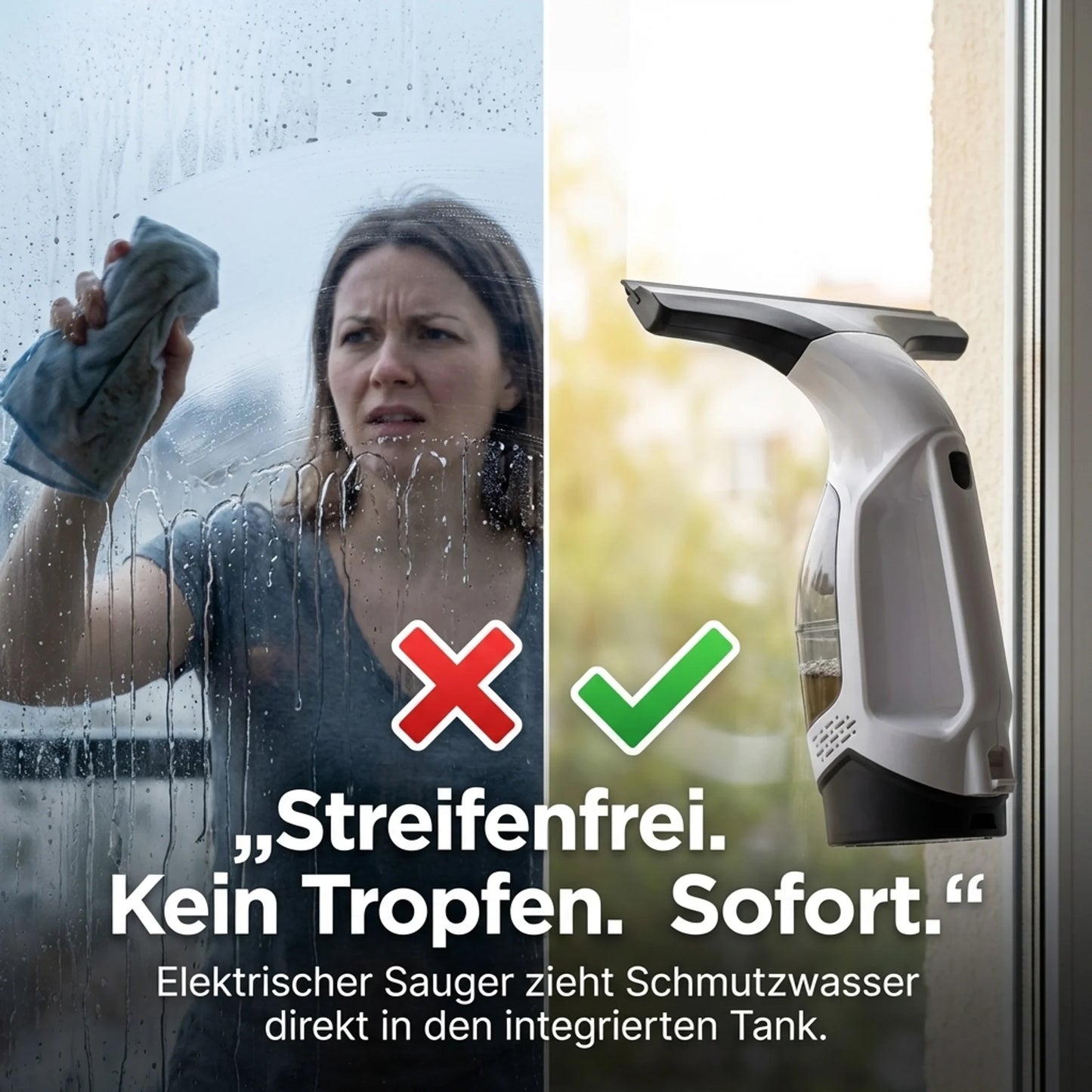 CleanPro – Elektrischer Fensterreiniger mit Wassertank
