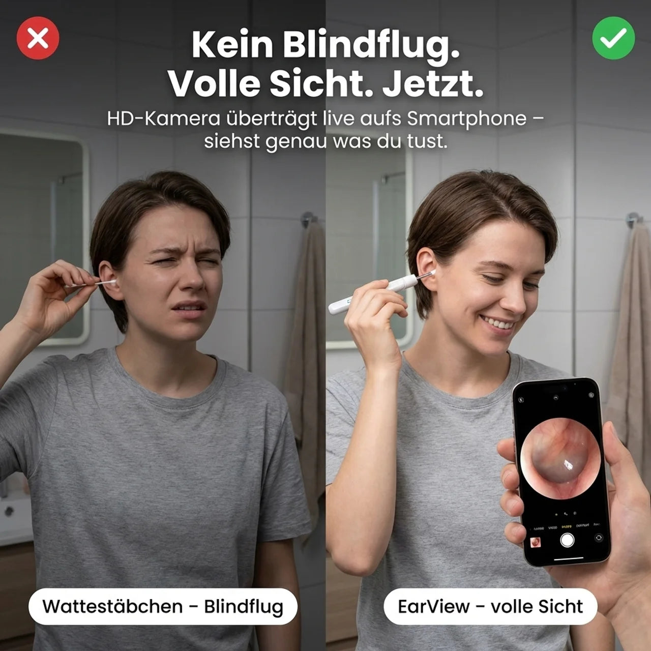 Ohrenreiniger mit Kamera – HD WiFi Live-Bild aufs Smartphone
