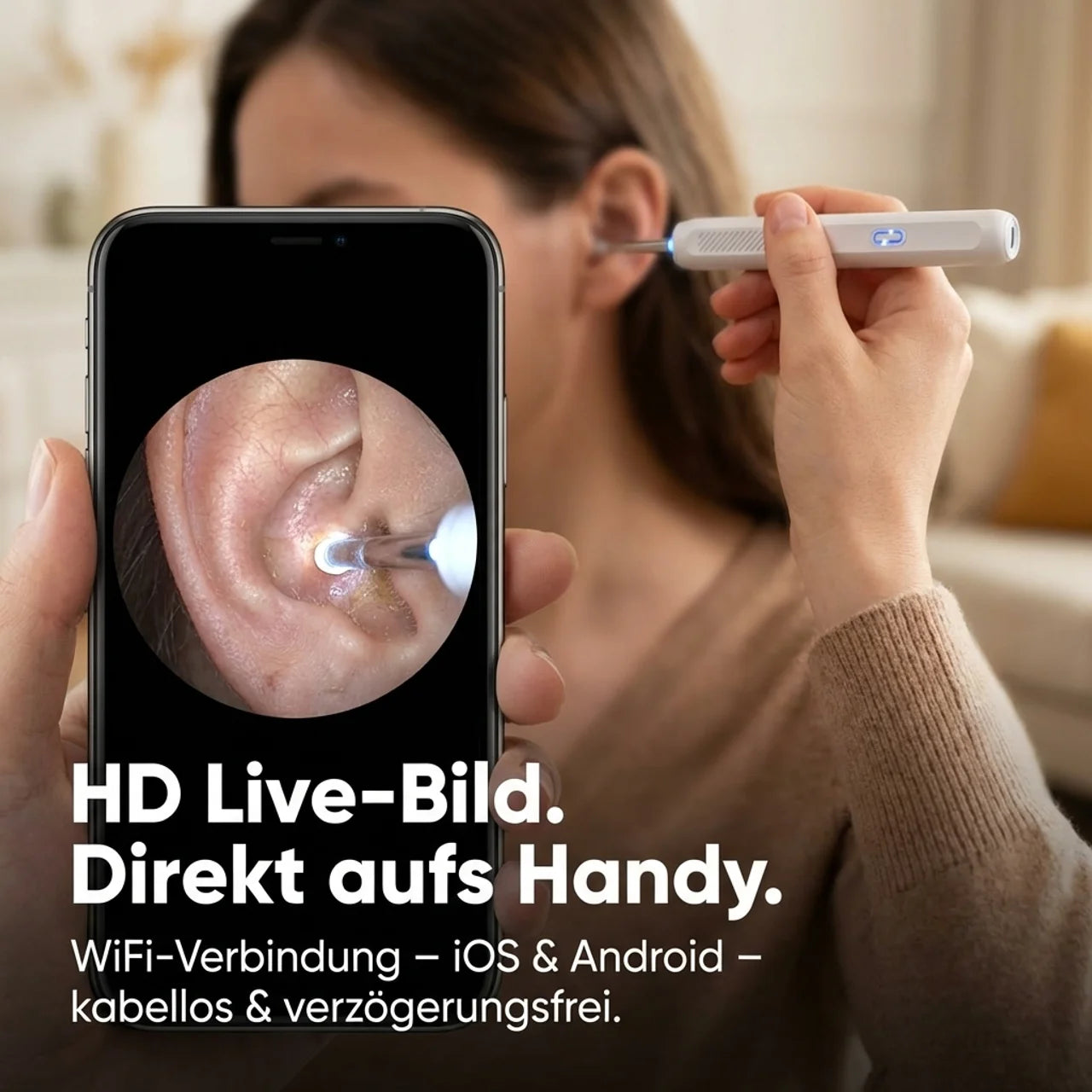 Ohrenreiniger mit Kamera – HD WiFi Live-Bild aufs Smartphone