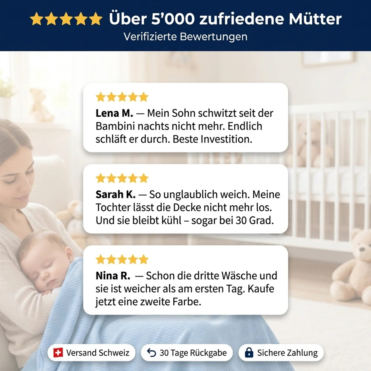 Kühlende Babydecke – Luvora Bambini